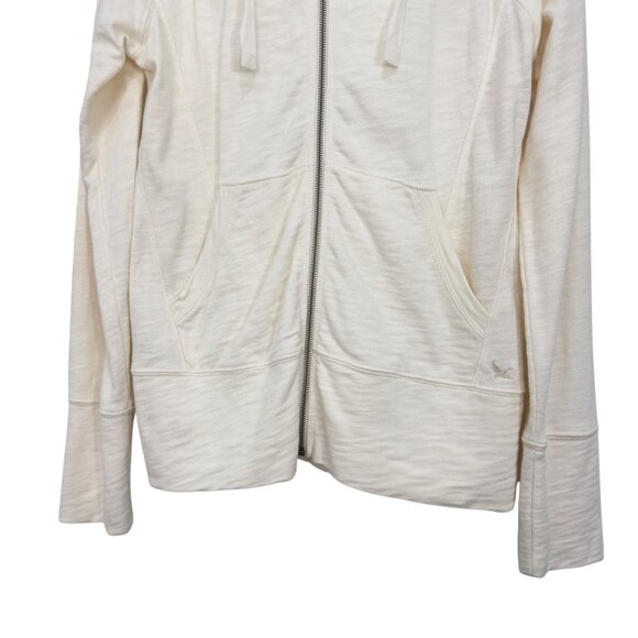 Eddie Bauer Womens SZ M Cream-Ivory Full Zip Hoodie Sweater Reglan Long Sleeve - Picture 8 of 13